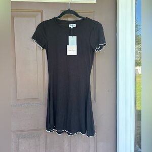 superdown Black Dress with White Trim